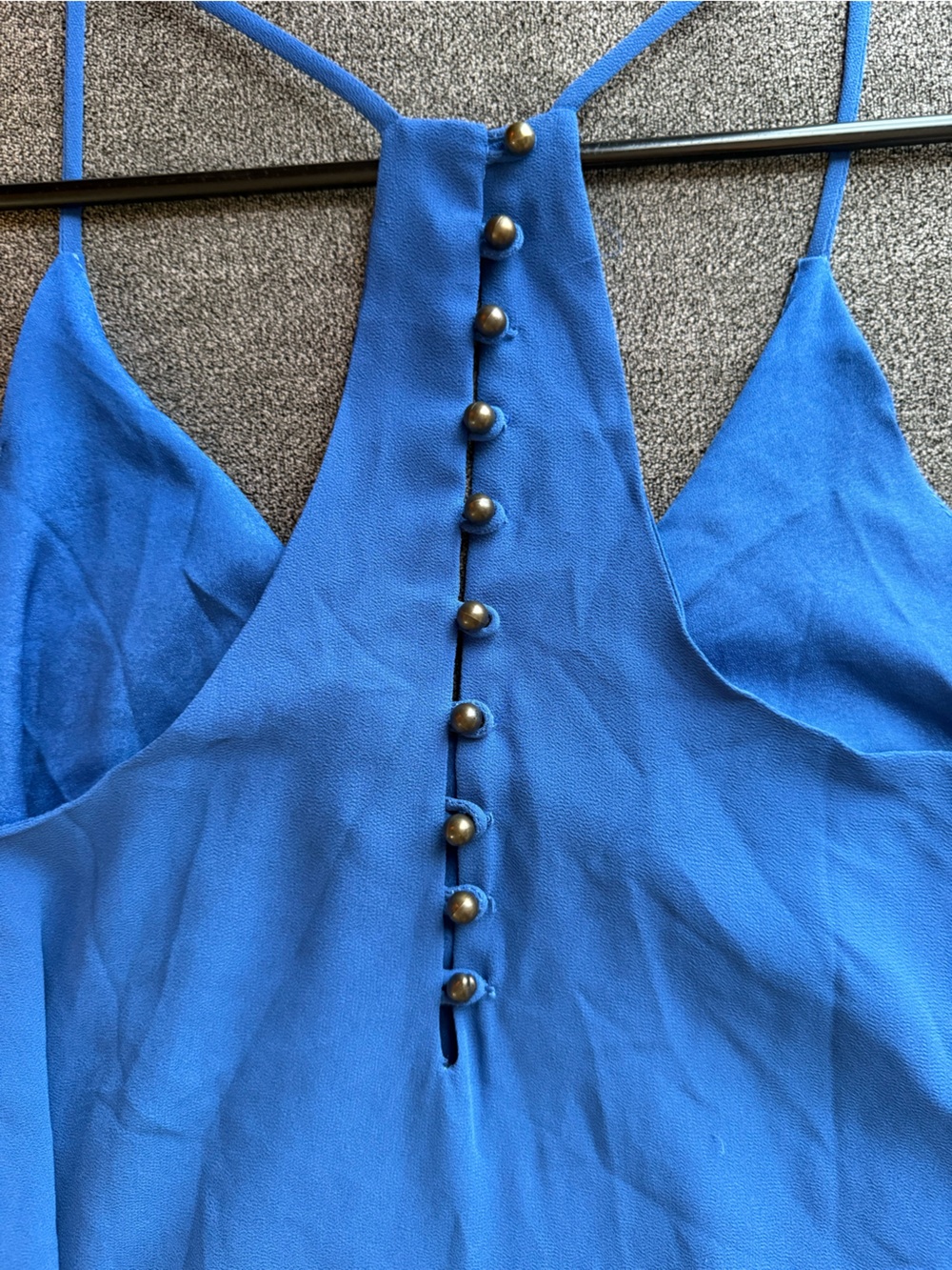 Naked Zebra / S / Royal Blue Midi Dress / Button Down Back